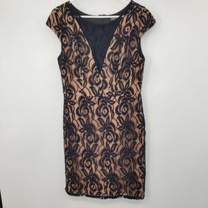 Eva Franco Anthropologie Women's Mesh and Lace Black Dress Size XL
